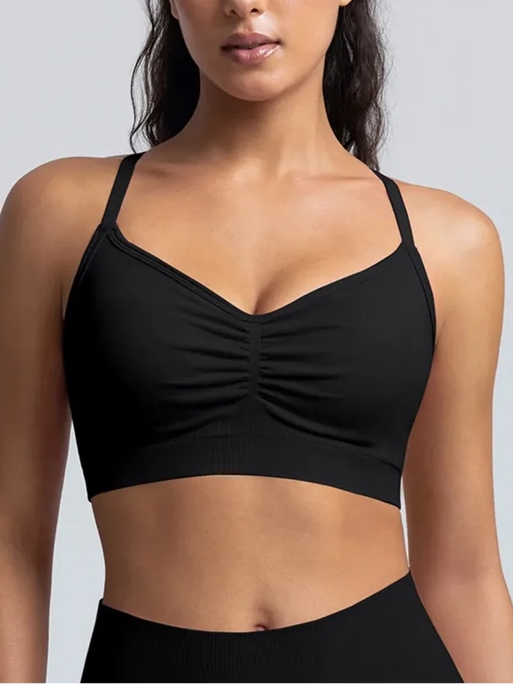 Sculpt Seamless Ruched Y Back Sports Bra